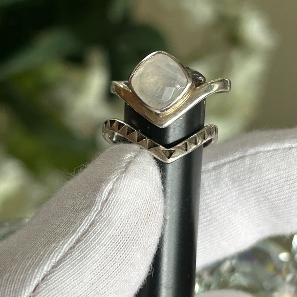 💕Moonstone Stacking Rings (2) 925 silver - Picture 2 of 9